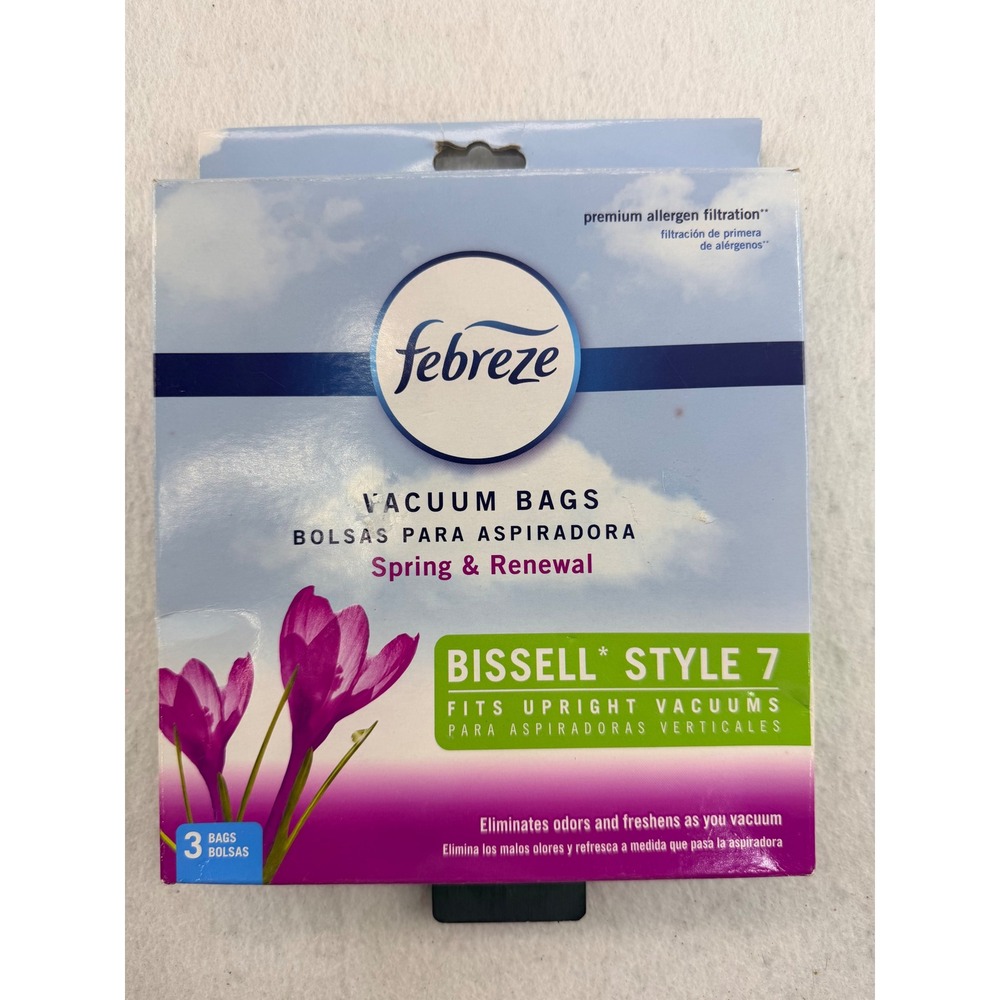 Febreze Bissell Style 7 Vacuum Bags Spring & Renewal Allergen Filter 2 Bags